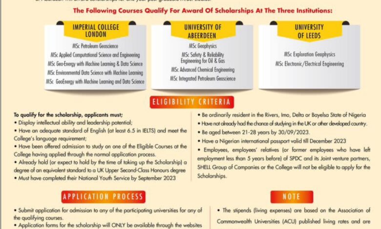 SPDC NDDC Postgraduate Scholarship