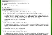 Katsina State Ministry of Health Recruitment 2024